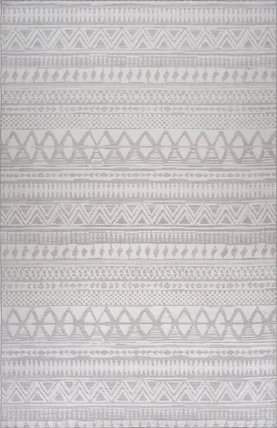 Siena White Geometric Luxe Area Rug