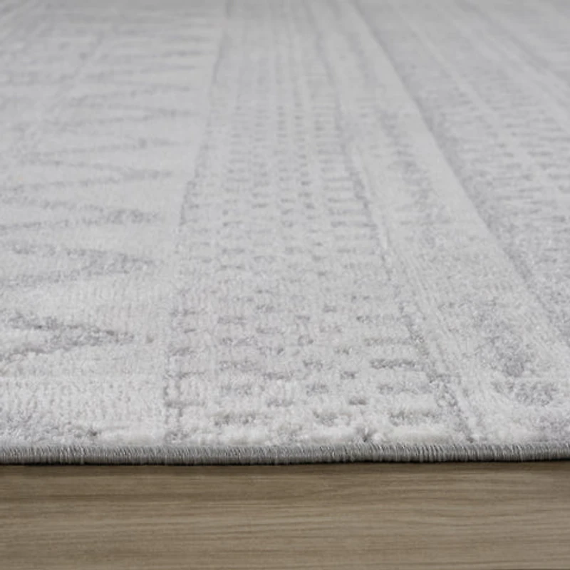 Siena White Geometric Luxe Area Rug