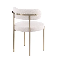 Ronda Boucle Fabric Dining Chair Brushed Brass
