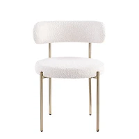 Ronda Boucle Fabric Dining Chair Brushed Brass