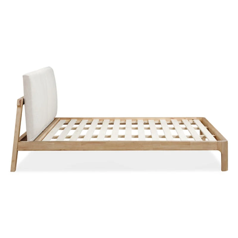 Furano Upholstered Two Cushion Platform Bed Ginger and Natural Line