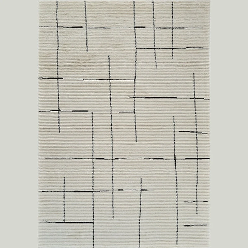 Terra Cream Modern Geometric Area Rug – 7' x 10'