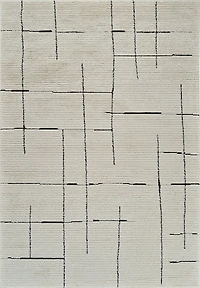 Terra Cream Modern Grid Rug – 5x8