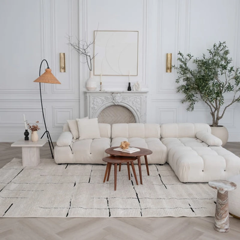 Terra Cream Modern Geometric Area Rug – 7' x 10'