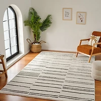 Terra Cream Linear Stripe Rug – 5x8