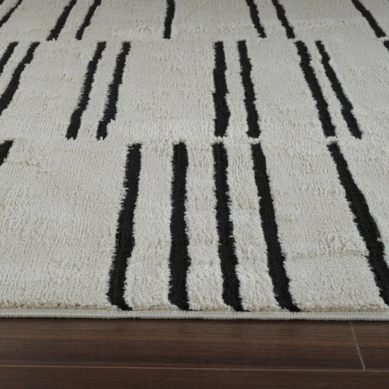 Terra Cream Linear Stripe Rug – 5x8