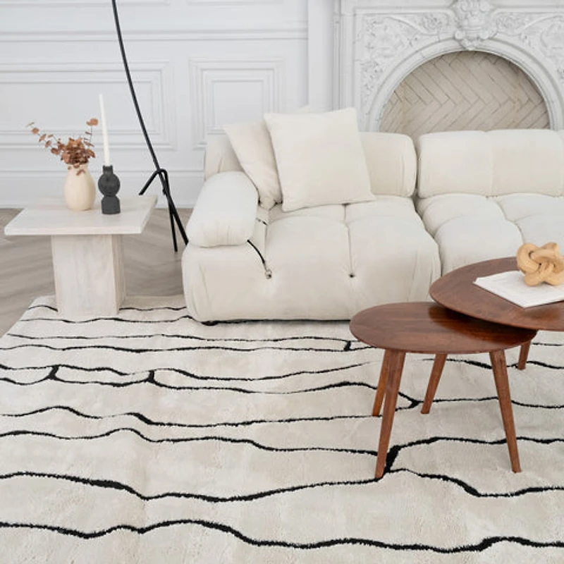 Terra Cream Modern Lattice Area Rug