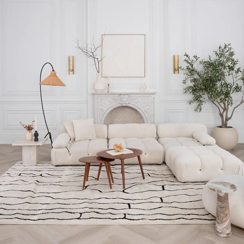 Terra Cream Modern Lattice Area Rug