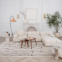 Terra Cream Modern Lattice Area Rug