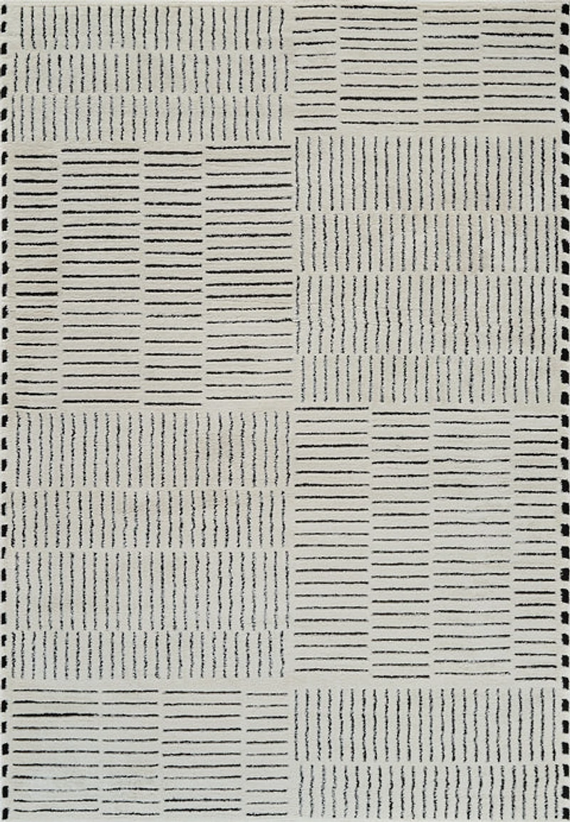 Terra Cream Abstract Striped Area Rug
