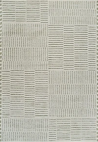 Terra Green Abstract Striped Area Rug