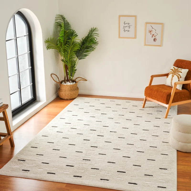 Terra Cream Modern Dot Textured Rug – 7x10