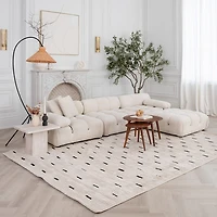 Terra Cream Modern Dot Textured Rug – 7x10