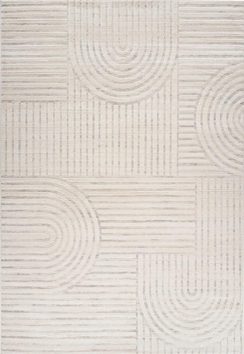 Tulum Beige Geometric Indoor Area Rug