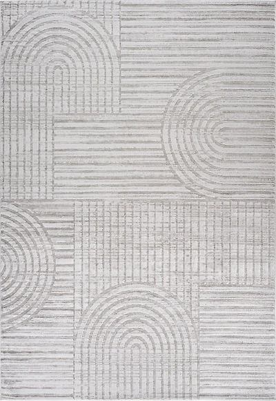 Tulum Grey Geometric Pattern Area Rug