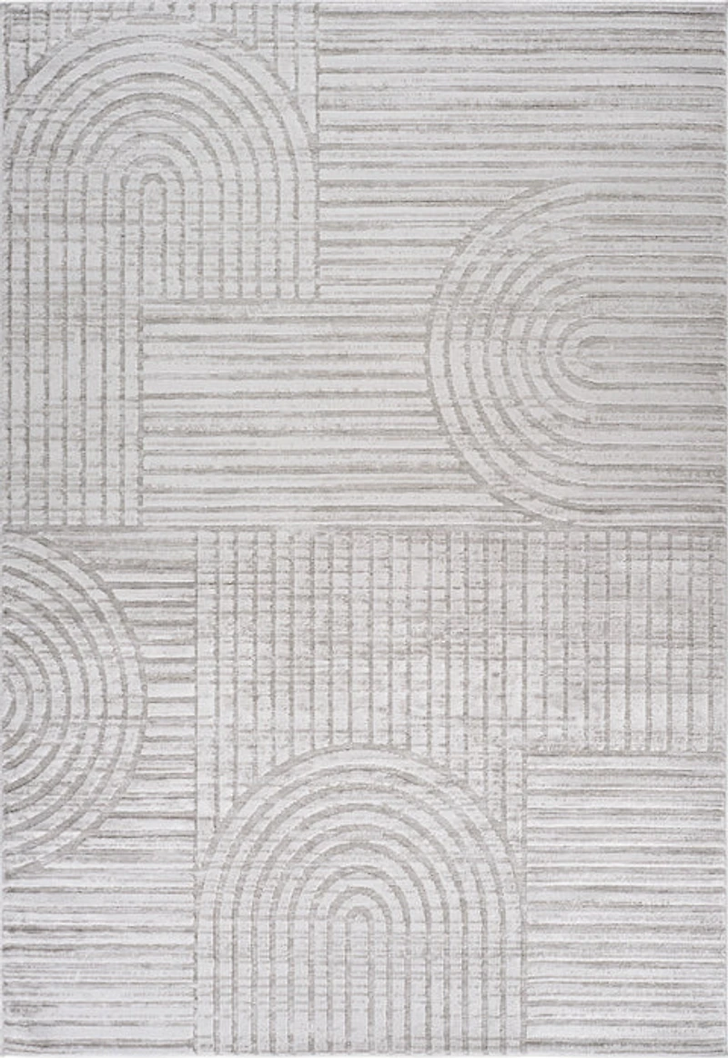 Tulum Grey Geometric Pattern Area Rug