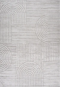 Tulum Grey Geometric Pattern Area Rug