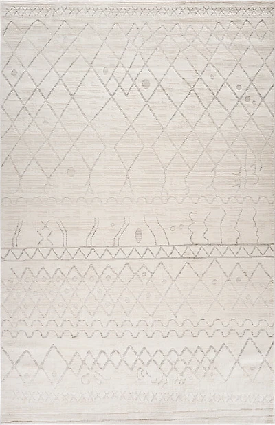Tulum Beige Textured Moroccan Area Rug