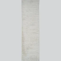 Tulum Beige Geometric Grid Area Rug