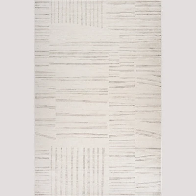 Tulum Beige Geometric Grid Area Rug