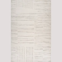 Tulum Beige Geometric Grid Area Rug