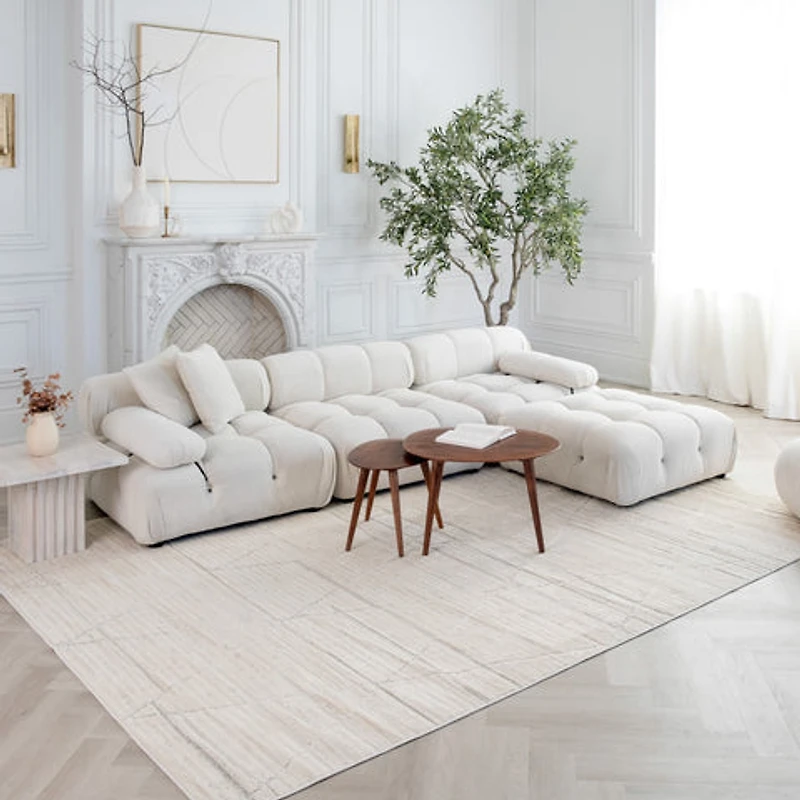 Tulum Beige Boho Diamond Area Rug