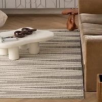 Utopia Grey Distressed Geometric Area Rug