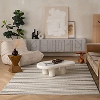 Utopia Grey Distressed Geometric Area Rug