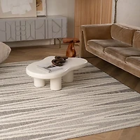 Utopia Grey Distressed Geometric Area Rug