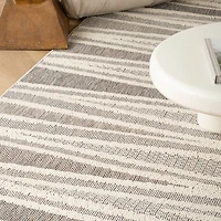 Utopia Grey Distressed Geometric Area Rug