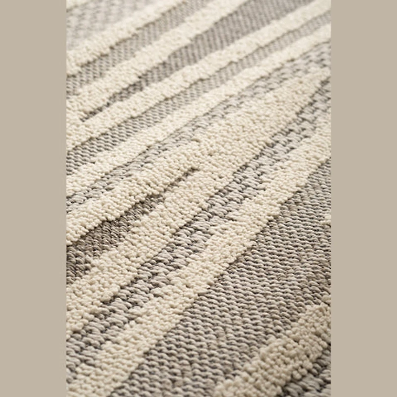 Utopia Grey Distressed Geometric Area Rug