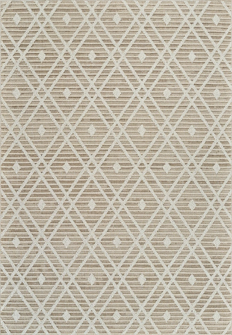 Utopia Brown Diamond Modern Area Rug – 5' x 8'