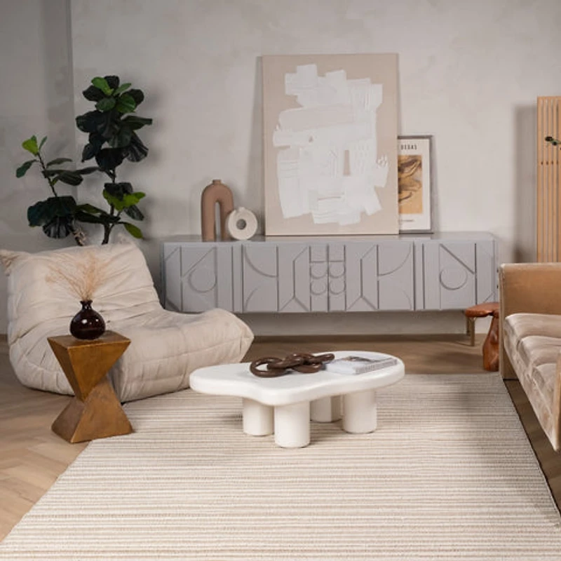 Utopia Cream Ornate Distressed Area Rug