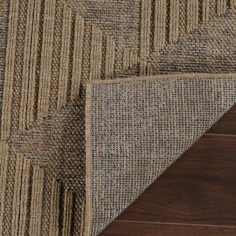 Utopia Beige Geometric Modern Area Rug