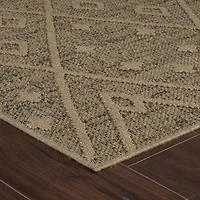 Utopia Beige Geometric Worn-Look Area Rug