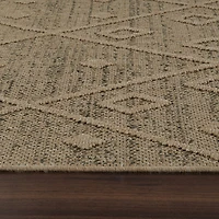 Utopia Beige Geometric Worn-Look Area Rug