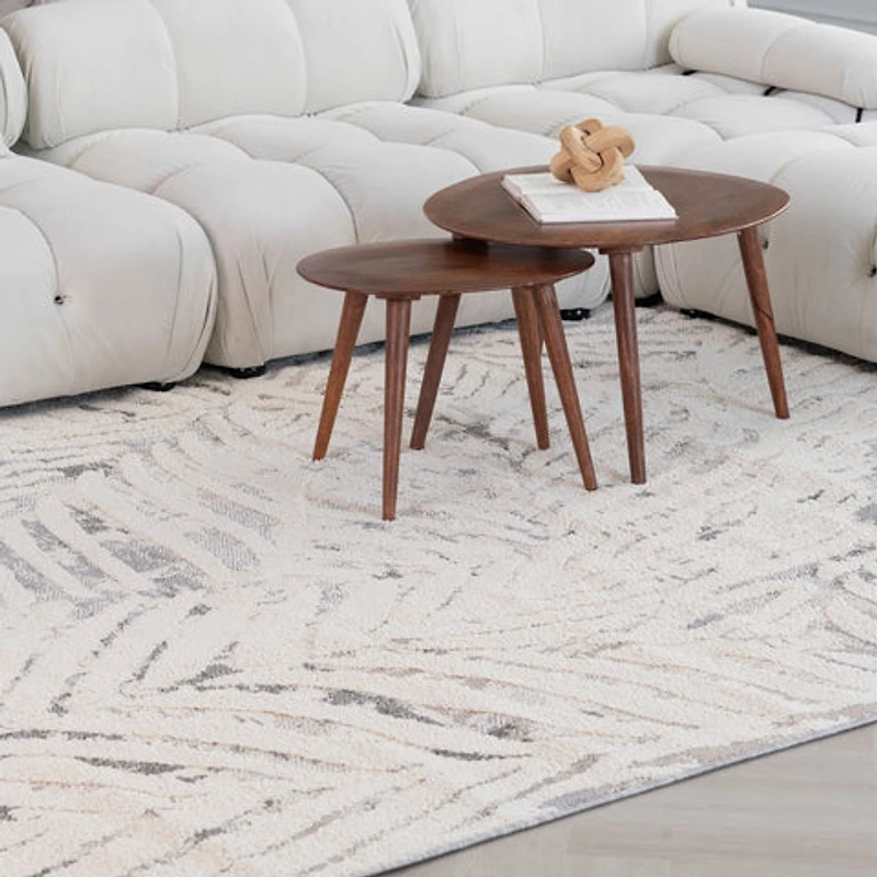 Valencia White Distressed Medallion Area Rug