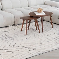 Valencia White Distressed Medallion Area Rug