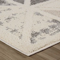 Valencia White Geometric Modern Area Rug – 5' x 8'