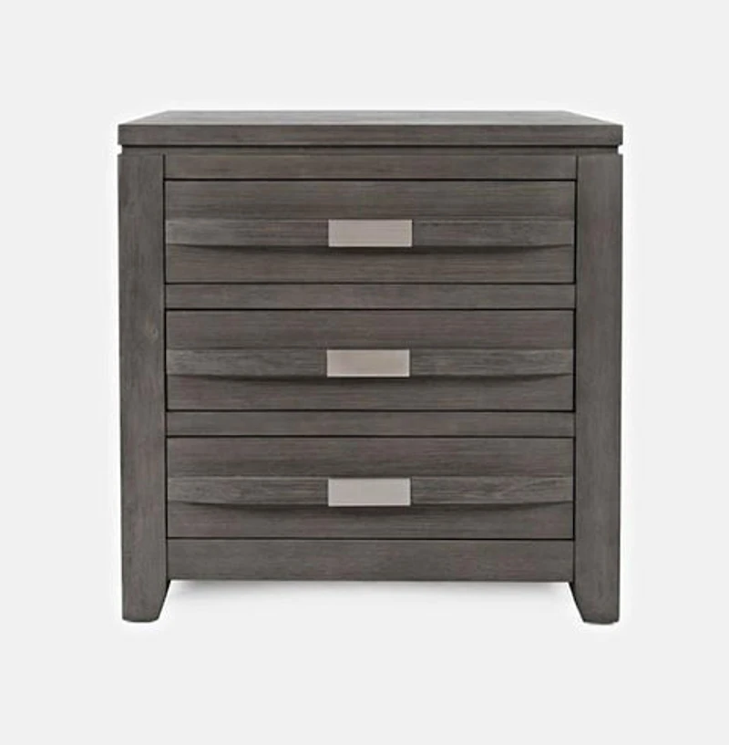 Altamonte 3 Drawer Power Nightstand - Brushed Grey - Greater Vancouver Furniture