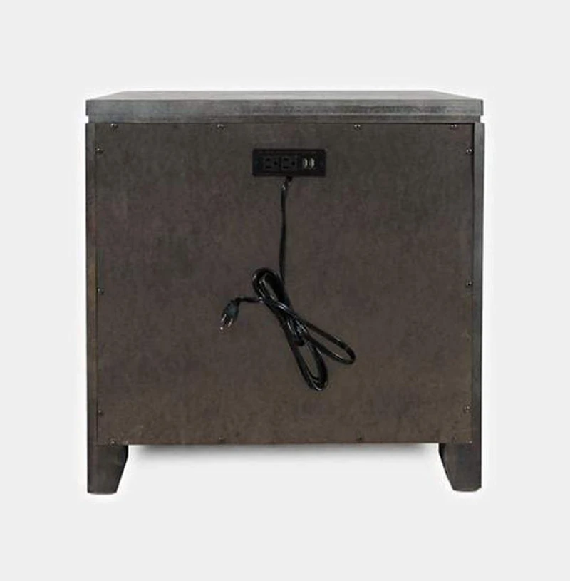Altamonte 3 Drawer Power Nightstand - Brushed Grey - Greater Vancouver Furniture