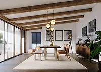 Quorra Large Dining Table - Vinegar Matte Top/ U Tube Metal Base