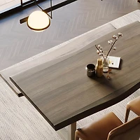 Quorra Large Dining Table - Vinegar Matte Top/ U Tube Metal Base
