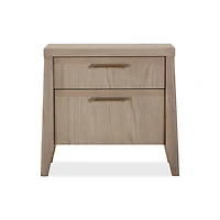Sumire Two Drawer Ash Wood Nightstand in Ginger