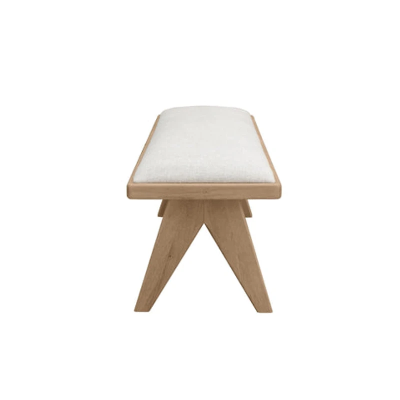 Sumire Upholstered Bench in Ginger and Natural Linen
