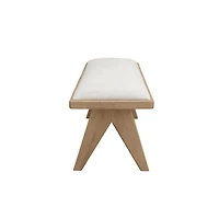 Sumire Upholstered Bench in Ginger and Natural Linen