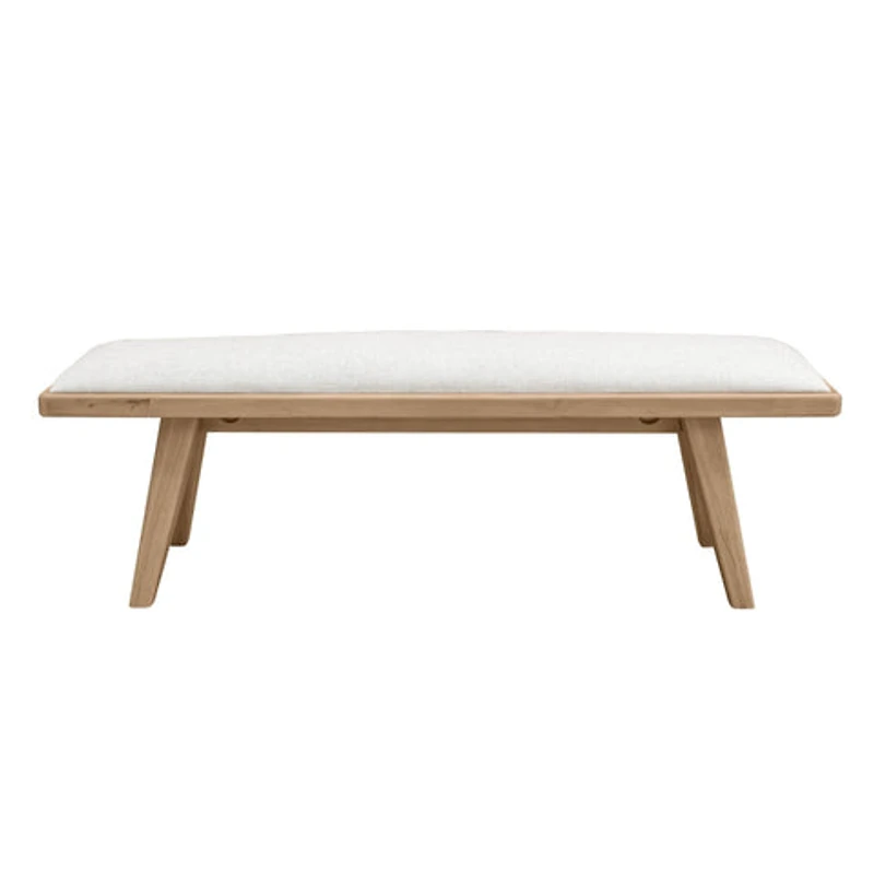Sumire Upholstered Bench in Ginger and Natural Linen