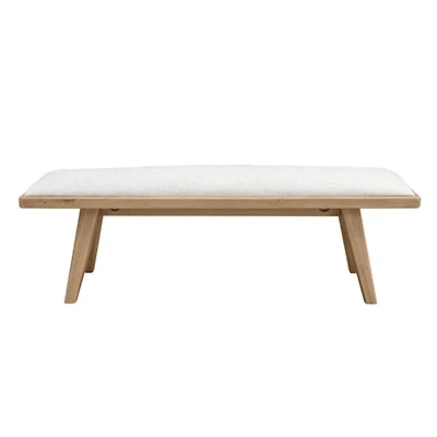 Sumire Upholstered Bench in Ginger and Natural Linen