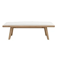 Sumire Upholstered Bench in Ginger and Natural Linen