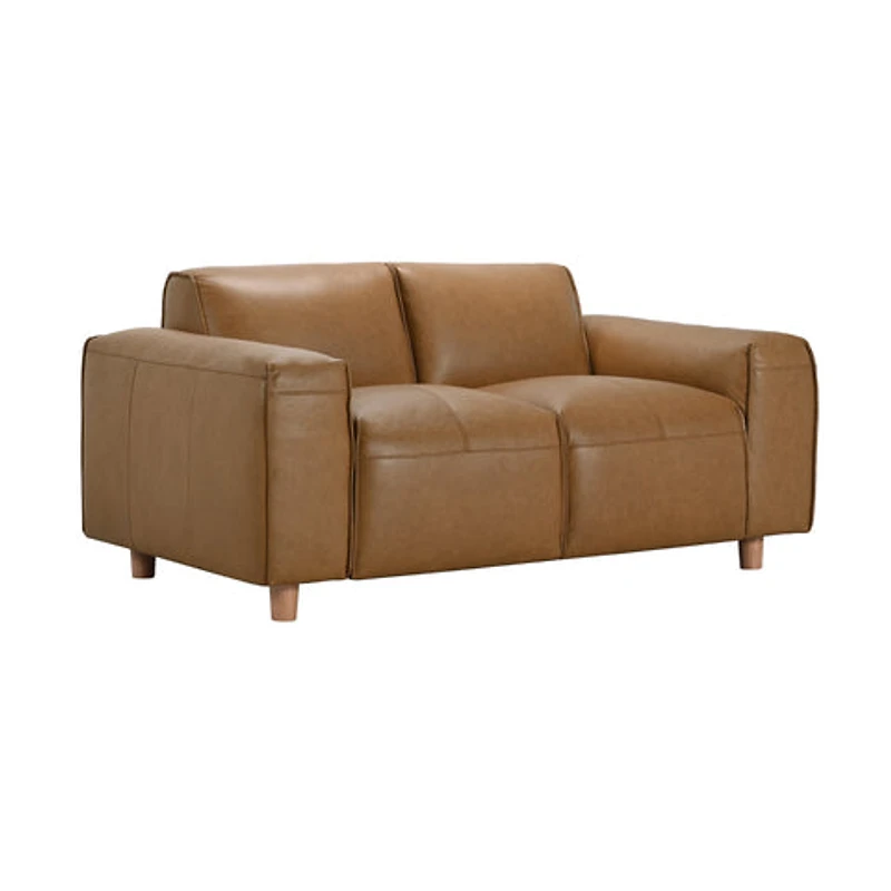Nerio Top-Grain Leather Loveseat